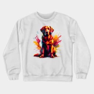 Colorful Abstract Chesapeake Bay Retriever Portrait Crewneck Sweatshirt